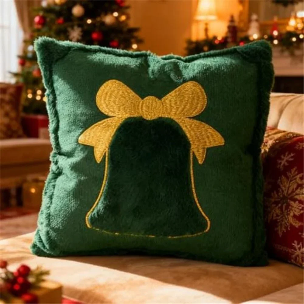 Green Pillow Covers Set of 2, 18x18 Inch Plush Faux Fur Throw Pillow NO INSERT